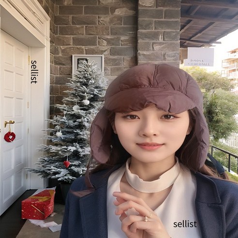 셀리스트 가볍고 따뜻한 패딩모자 이너모자 트루퍼햇 바라클라바, 브라운