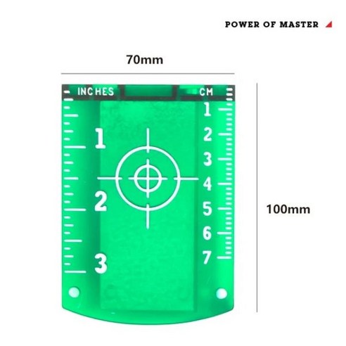 HILDA 레이저 레벨 타겟 보드 레드/그린 라인 빔 거리 플레이트 마그네틱 인치/cm 레벨링 툴 액세서리, green, 01 green
