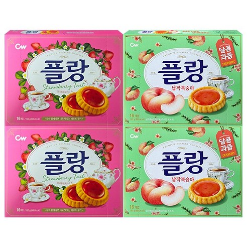 청우 플랑 160g (딸기+납작복숭아)