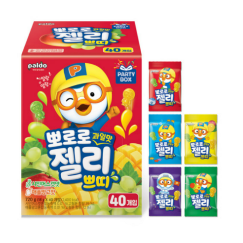 팔도 뽀로로 과일맛 젤리 쁘띠 40p, 720g, 1개