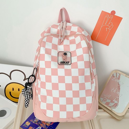 Fashion Backpack DFMEI 패셔너블한 대용량 백팩 여성 대 원래 디자인 감각 틈새 클라인 블루 격자 무늬 배낭