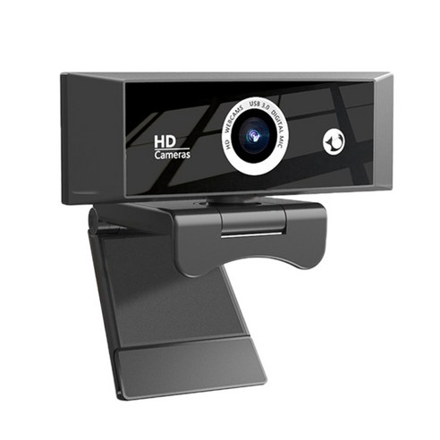 USB 2.0 웹캠 1080P HD 내장 마이크 360 회전 PC, 블랙, 1.5m, PVC
