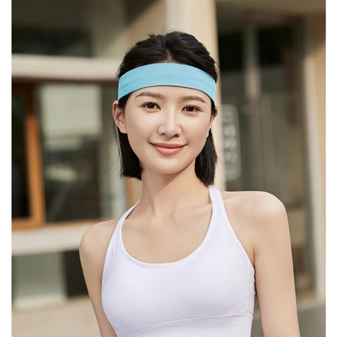 루멜릭 스포츠 헤어밴드 (실리콘있음), 일자무늬-민트, 1개