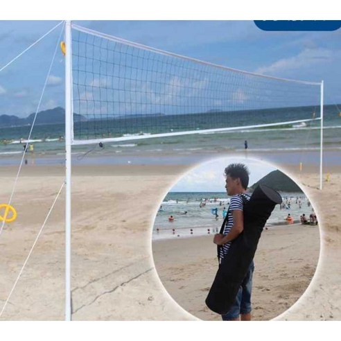 비치 발리볼 네트 해변 모래 잔디 프레임 야외 스포츠