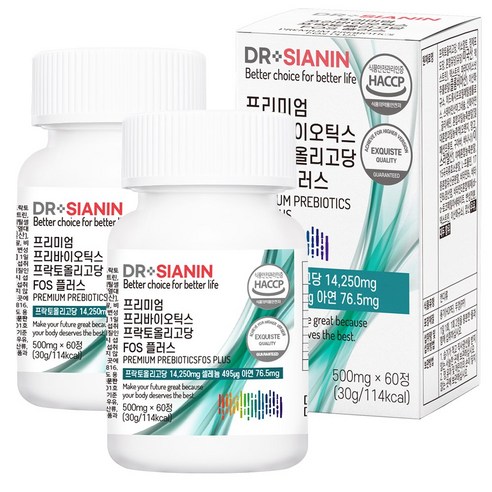 닥터시아닌 프리미엄 프리바이오틱스 프락토올리고당 FOS 플러스, 60정, 2개