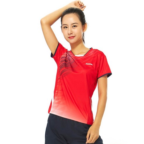 탁구유니폼 추천 상품가와사키 스포츠상의 ST-172018 여성라운드티셔츠 탁구배드민턴 제품 사진