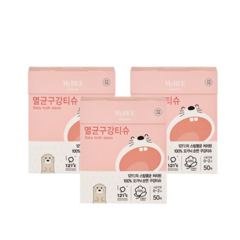 마이비 멸균 아기 구강티슈 50p, 414g, 3개