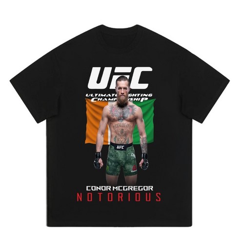 UFC 반팔티 프린팅 씹덕티셔츠 오버핏 씹덕티 빈티지 티셔츠 레트로 힙합 코너맥그리거