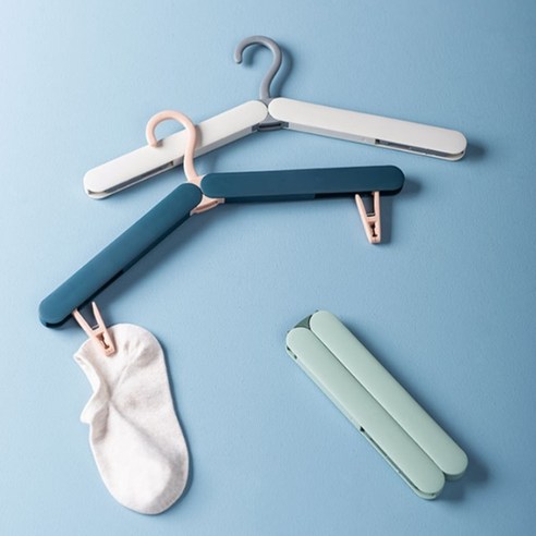 실버제이 휴대용 접이식 감성 옷걸이 내구성 좋은 여행 필수품 공간 절약, 1개, 네이비