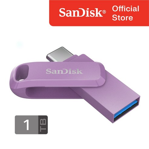 샌디스크 정품 울트라 듀얼 드라이브 고 1 TB 테라 SDDDC3 라벤더 퍼플 OTG, 1TB, 1개