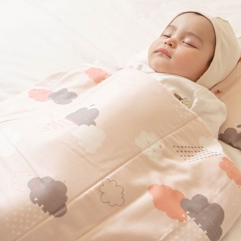 신생아 이불 아기 모로반사 통잠이불 코코테일즈 태열 좁쌀 침구, CO_밀키핑크