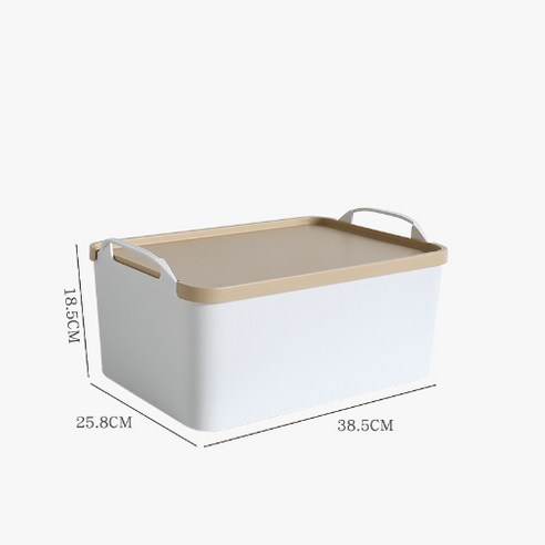 플라스틱 저장 상자 간단한 휴대용 방진 데스크탑 잡화 저장 상자, 노란색 사이즈-얕은