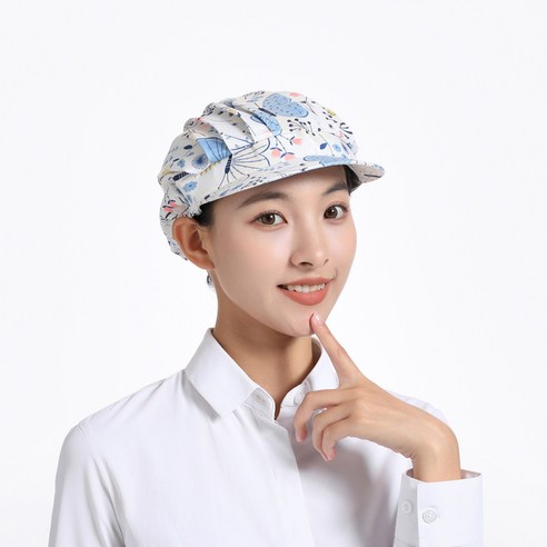 블라제스 남녀공용 편안한 위생모자, 화이트버터플라이 천모자, 3개