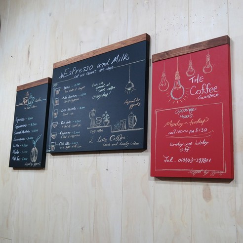 시온 카페 식당 벽걸이 칠판 메뉴판 게시판, 레드