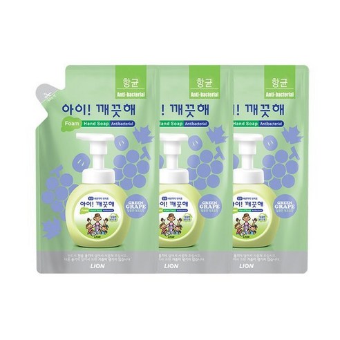 아이깨끗해 청포도 리필 450ml, 3개