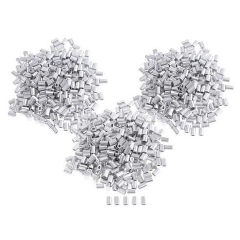 300pcs 알루미늄 타원형 배럴, 실버