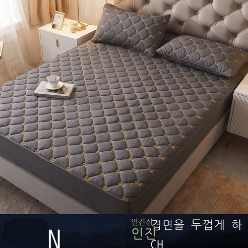 Fuhe 침대 입덧 매트리스 커버 베드 커버 베드 커버 워싱 면 클립 면 베드 커버 싱글 워싱 면 순면 매트리스 보호 커버 방진 베드 커버 여름 진주 그레이 xcm [두께 증가/, 젠틀맨 그레이
