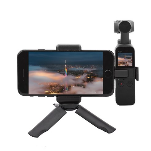 Sunlink DJI 오스모 포켓/포켓 2 전화 클립 홀더 짐벌 카메라 액세서리용 휴대 보안 브래킷 마운트 데스크탑 삼각대, As shown