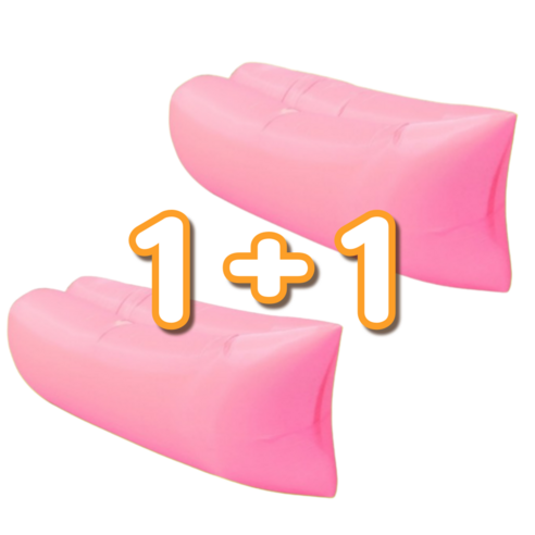 [1+1] 장미공장 캠핑 에어소파 에어베드 에어매트, 에어소파 핑크 2개