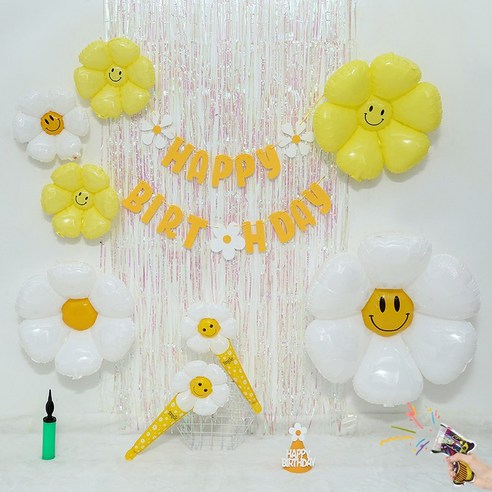스마일데이지 커튼생일세트, 손풍선형 곰돌이스탠드형, 16,800원 할인가격, 124개의 총평가, 바이올렛/보라색 옵션