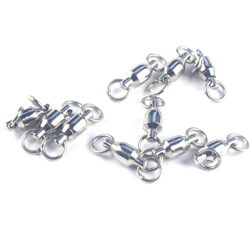 35pcs 회전 볼 베어링 회전 링크 낚시 커넥터의 1 상자, 실버, 스테인레스 스틸