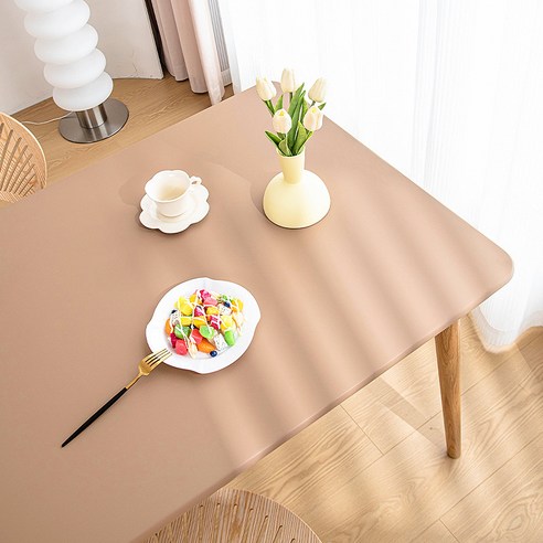 라비드엘 방수 가죽 테이블 식탁보 커버, 카멜, 70 x 130cm, 1개