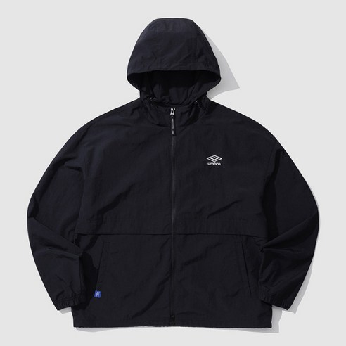 [국내백화점판]UMBRO 엄브로 24신상 클래식 후드형 바람막이 집업 자켓 셋업 (블랙)