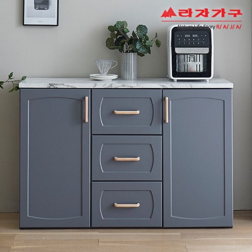 라자가구 위드 고메 1200 주방수납장 nk004, 화이트+오크