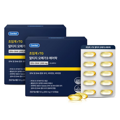 세비톨 초임계 rTG 알티지 오메가3 에어락, 2개, 850mg