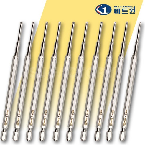 비트원 정밀 드라이버 단면 비트 십자 자석 PH2 3.0 x 150mm, 10개
