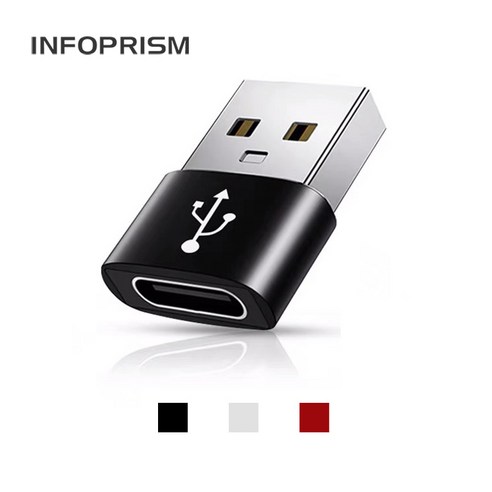 INFOPRISM / USB C타입 - A타입 OTG 고속 변환 젠더, 1개, 블랙, 20mm