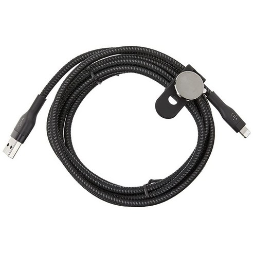 벨킨Belkin BoostCharge Pro Flex 브레이드 USB 타입 A - 라이트닝 케이블 (2M/6.6피트) MFi 인증 충전 케이블 아이폰 13 12 11 프로, 2M 2팩_블랙