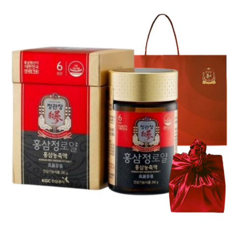 정관장 홍삼정 로얄 240g 홍삼근 100%+쇼핑백 부모님 면력 명절 선물세트(보자기포함), 1개