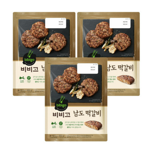 비비고 남도떡갈비 450g (냉동) 3, 450mg, 3개