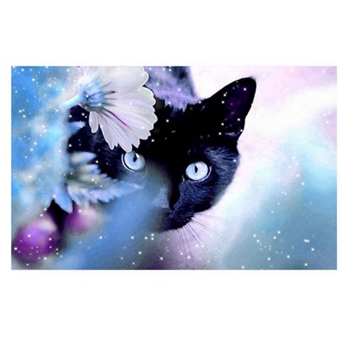 30*40 cm 라인 석 자수 사진 diy 다이아몬드 페인팅 고양이 십자수 드로잉 바느질 바느질, 04호
