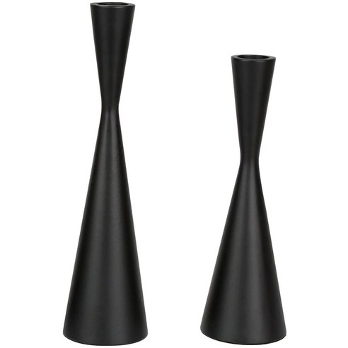 노 브랜드 2 pcs 캔들 홀더 테이퍼 촛대 웨딩 식사 부분에 대한 테이블 장식 스탠드, 검은 색