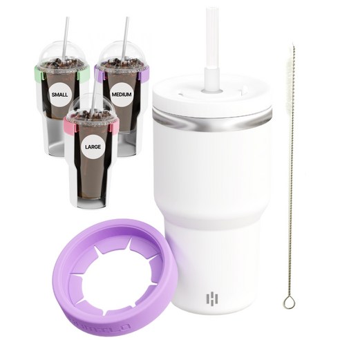 해밀로 슬리블러 아이스커피 텀블러 스텐 보온 보냉, 1개, 739ml, 라벤더