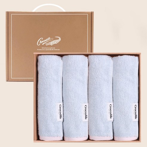 크로커다일 고중량 200g 코마사 40수 호텔 수건 세트, 4장, 네이비