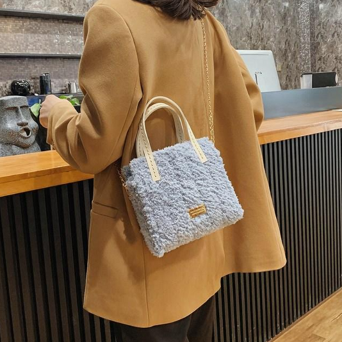 [영상제공] 샤샤벨 네트공예 뽀글이 미니백 만들기 토트백 크로스백 가방 DIY 키트 패키지, 블루, 1개