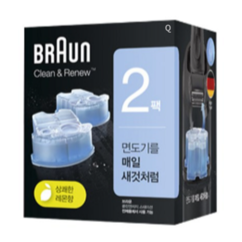 BRAUN 클린 앤 리뉴 면도기 세정액, CCR (2개입)