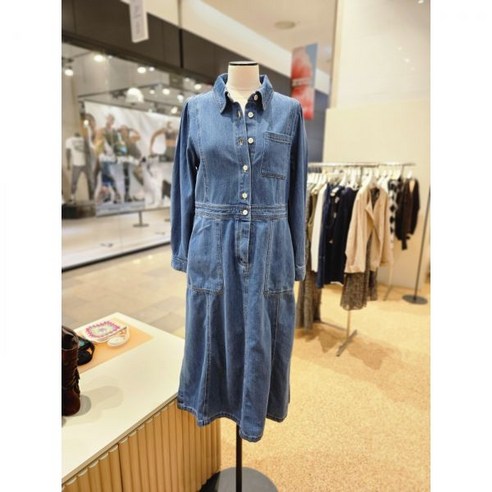 써스데이아일랜드 허리밴딩 데님 캐주얼 원피스 T232MOP304(3359397) 백화점