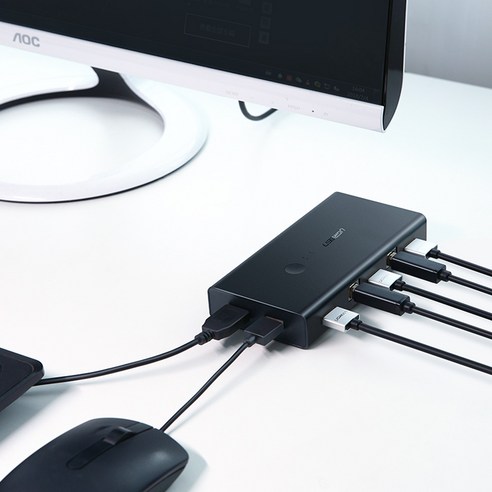 유그린 4K 60Hz HDMI USB KVM 스위치 - 다기능으로 편리한 작업환경 구축