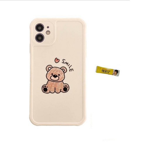 [디자인그룹 용꼬리용용] 곰 스케치 스마일 휴대폰 케이스+레모나산 1P