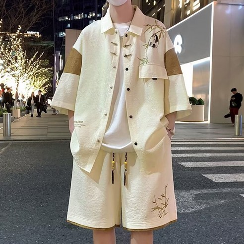 비나비 빅사이즈 여름 남성 반팔티 반바지세트 5XL~8XL