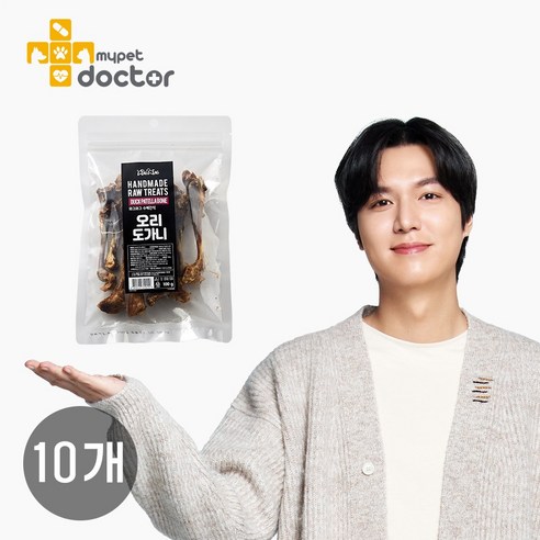[마이펫닥터] 강아지 수제 간식 4종 오리날개/ 오리목뼈/ 오리도가니/ 돼지귀슬라이스, 오리도가니, 100g, 10개