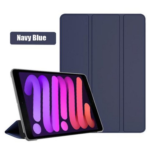 태블릿 케이스 PU 가죽 스탠드 기능 커버 아이패드용 아이패드, 없음, Navy Blue_iPad mini 1 2 3