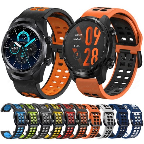 TicWatch 프로 3 울트라 GPS Smartwatch 스트랩에 대 한 스포츠 실리콘 밴드 TicWatch 프로 3 LTE/2021/GTX 교체 시계 밴드 팔찌, E, For Ticwatch GTX