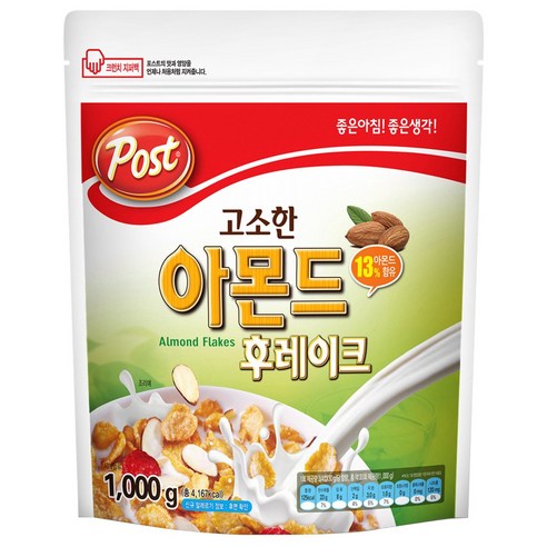 포스트 고소한 아몬드 후레이크 시리얼, 1kg, 1개