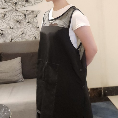 대박 망사형 원피스 앞치마 블랙 / 식당 미용실 주방 APRON, 1개, 블랙(DB-MESH)