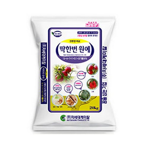 딱한번 원예 20kg 유기질 복합비료 편리한 시비 농경비 절감 비료, 1개